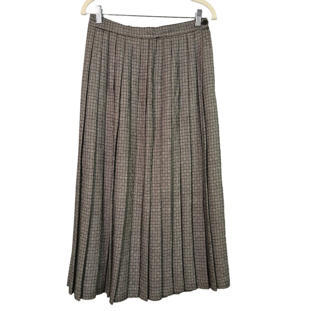 Vintage Skirt Womens 10 Pleated Plaid School Girl Academia Side‎ Zipper
